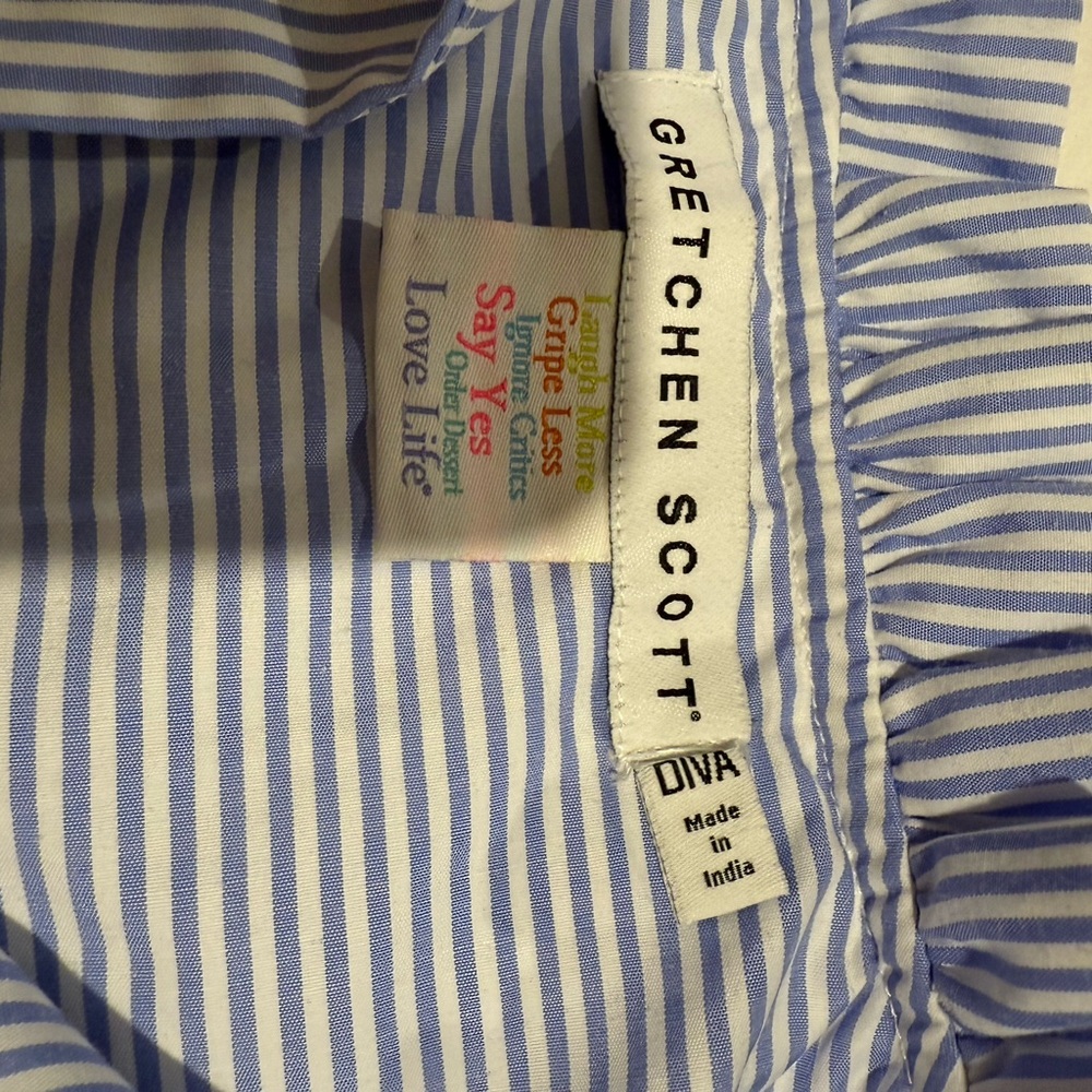 Blue Striped Ruffle Dress - Picture 4 of 9